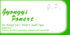 gyongyi ponert business card